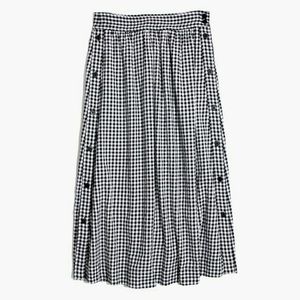 NWT Madewell Gingham Side Button Skirt Size 10 🌸